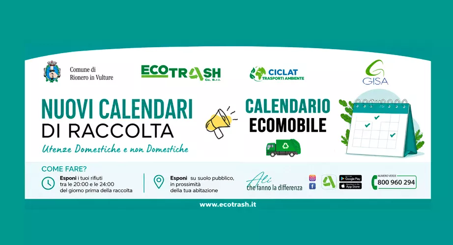 Calendari di raccolta dei rifiuti e calendario stazionamento Ecomobile